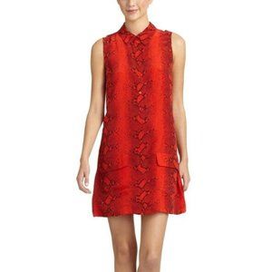 Equipment NEW $250 Lucida Red/black Snake Print Silk Dress Tunic sleeveless sz S
